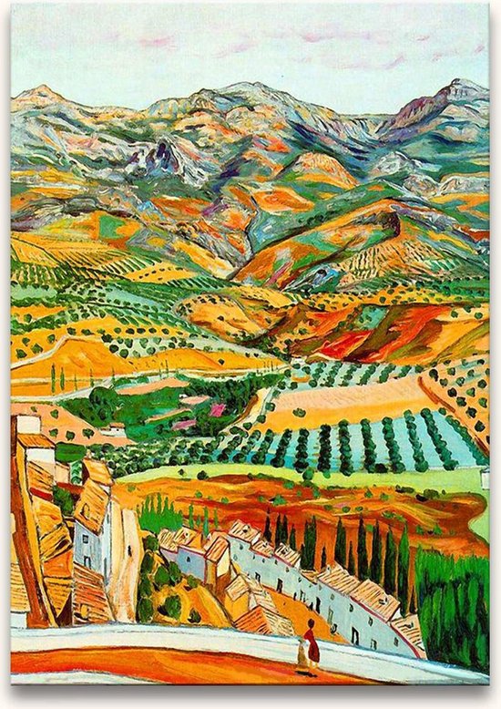 Handgeschilderd schilderij Olieverf op Canvas - Vincent van Gogh - Verre Landbouwgrond