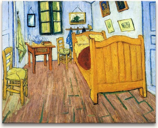 Handgeschilderd schilderij Olieverf op Canvas - Vincent van Gogh - De Slaapkamer