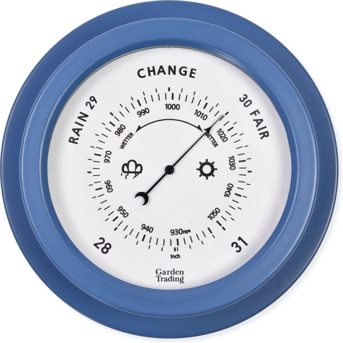 Barometer voor buiten 22 cm diameter BLAUW