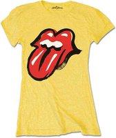 The Rolling Stones Dames Tshirt -L- No Filter Tongue Geel