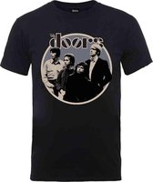 The Doors Heren Tshirt -M- Retro Circle Zwart