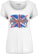 Def Leppard Dames Tshirt -M- Union Jack Wit