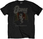 David Bowie Heren Tshirt -2XL- Vintage Ziggy Zwart