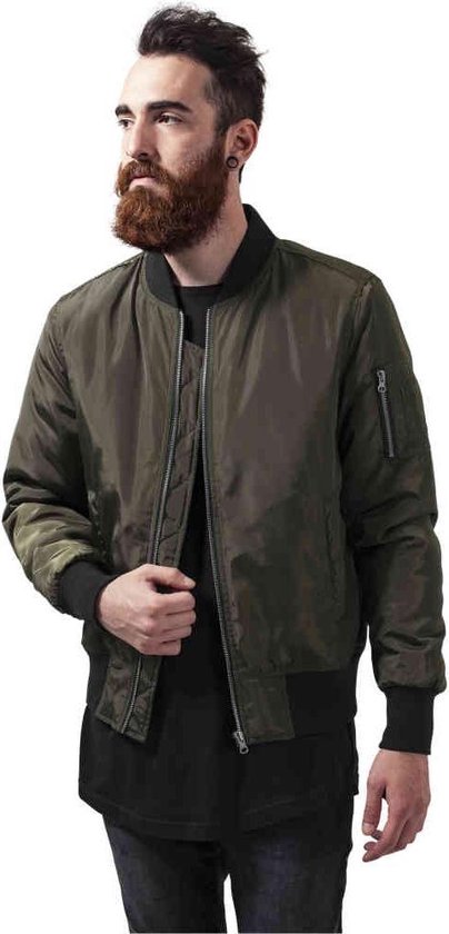 Urban Classics - 2-Tone Bomber jacket - S - Groen/Zwart