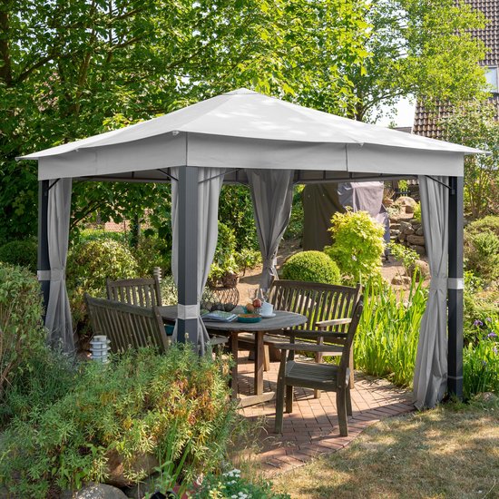 QUICK STAR 2 zijpanelen 250x190 cm voor tuinpaviljoen antiek paviljoen partytent 3x3m zijwand Terra QUICK STAR 2 zijpanelen 250x190 cm voor tuinpaviljoen antiek paviljoen partytent 3x3m zijwand Terra