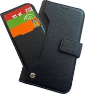 Universele Telefoon Hoesje - 4,8 tot 5,3 inch display - Portemonnee Book Case met Extra Pasjeshouder Vakken - Zwart