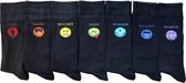 Heren Mannen happy Smiley socks - Multipack 7 PAAR Sokken - JOY - Maat 43-46