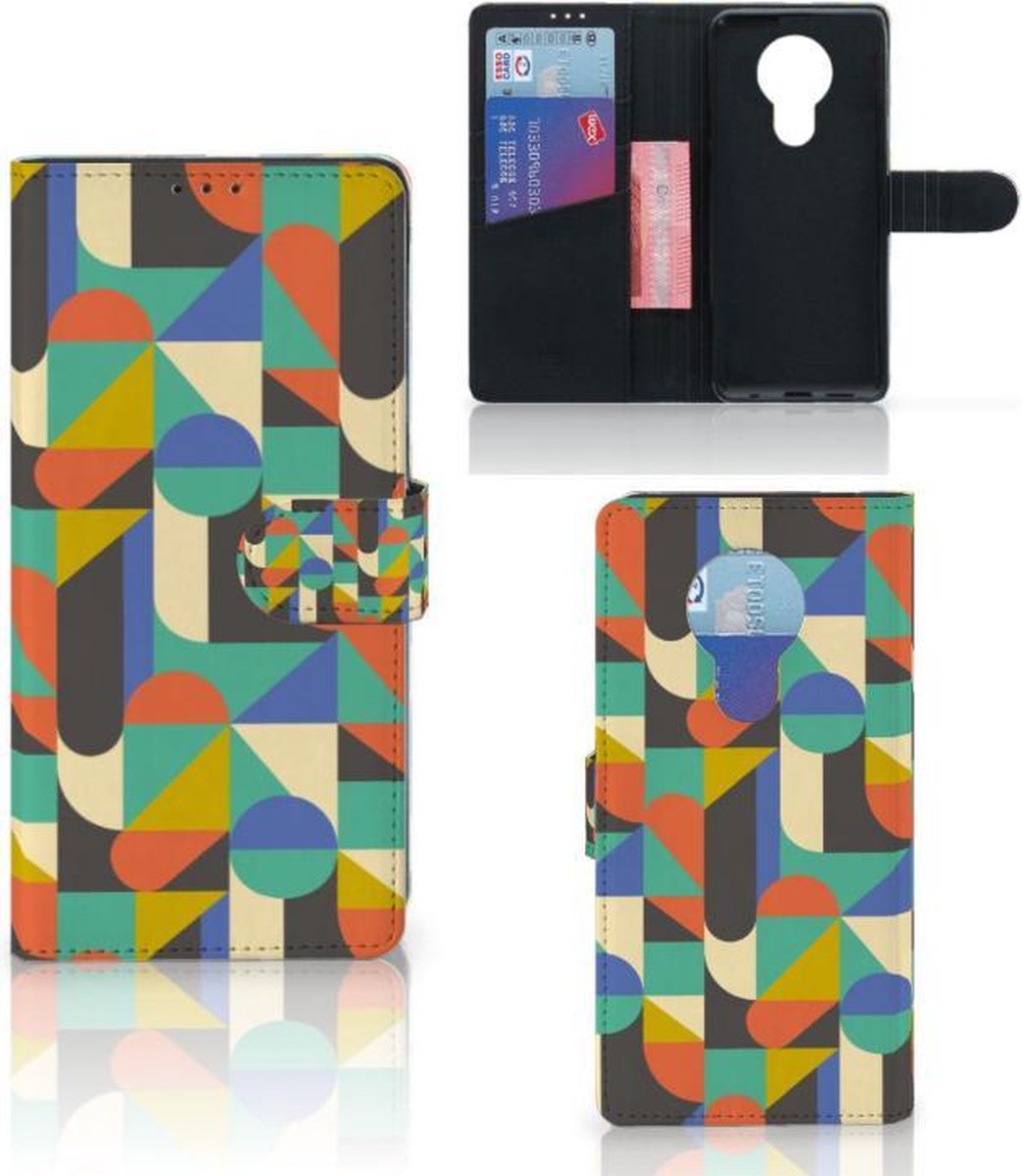 Book Case voor Nokia 5.3 Telefoon Hoesje Funky Retro