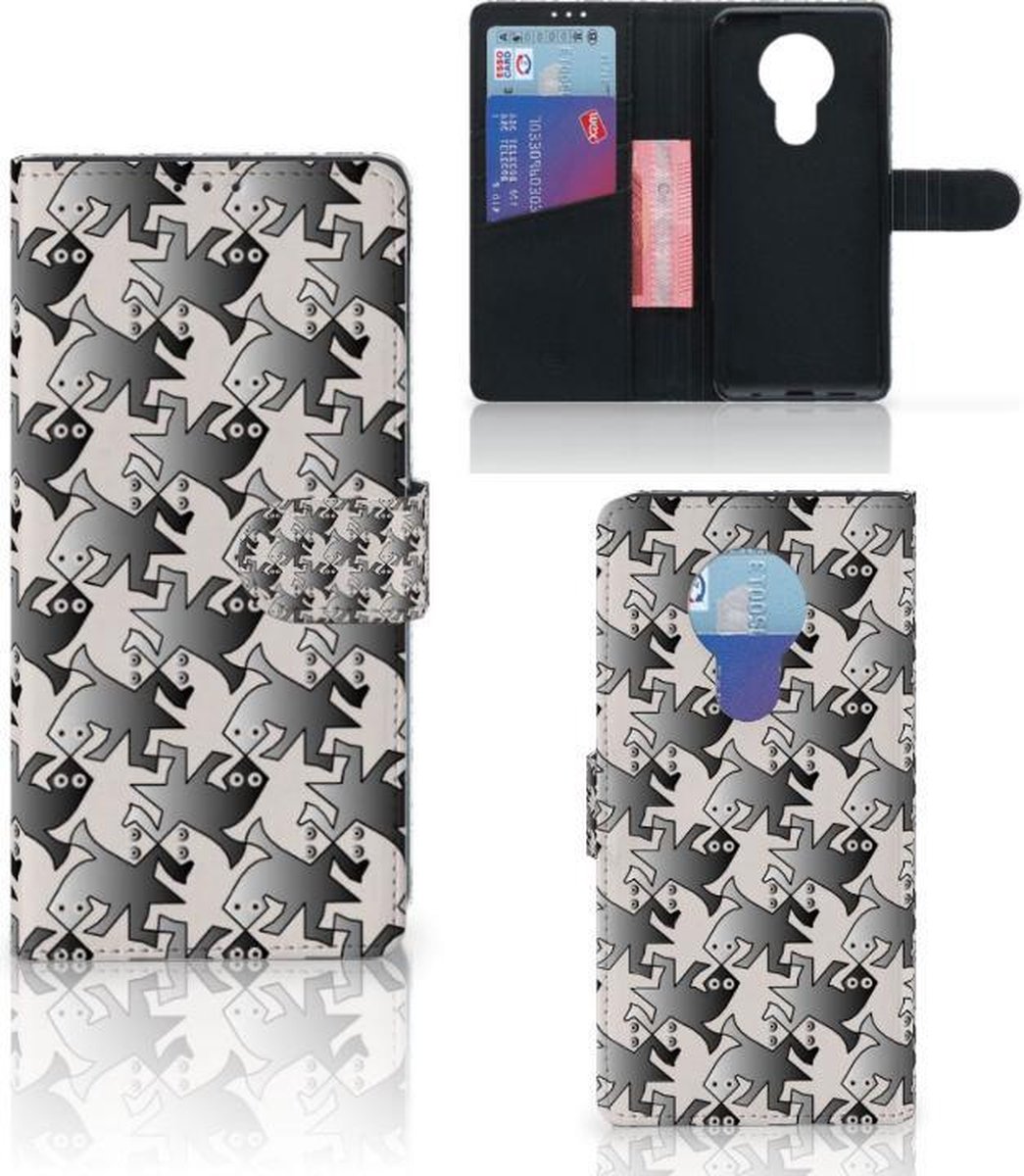 Nokia 5.3 Telefoonhoesje met Pasjes Salamander Grey