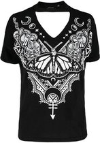 Restyle Top -XXL- Henna Butterfly Zwart