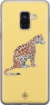 Samsung A8 (2018) hoesje siliconen - Leo wild | Samsung Galaxy A8 (2018) case | geel | TPU backcover transparant