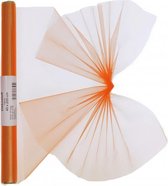 2x Oranje organza stof op rol 40 x 200 cm - Hobby/knutselmateriaal - Hobbystof/knutselstof - Cadeau versieren - Decoratie stoffen - Organza/gaas stoffen