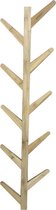 Wandkapstok boomstam tak design - hangende muurkapstok - 125 cm hoog - 10 haken - lichtbruin
