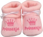Kraamcadeau  - Petit Villain Newborn Slofjes - Prinsesje - Roze -  0-3 maanden