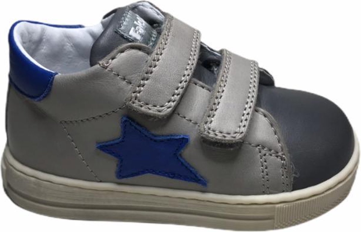 Falcotto velcro sneakers sirio antracite grijs blauwe ster