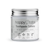 Tandpasta Tabletten (Actieve Kool met Pepermunt) - Happy Tabs 80 Tabletten - Actieve kool met pepermunt