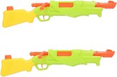 2x Waterpistolen/waterpistool groen van 52 cm kinderspeelgoed - waterspeelgoed van kunststof - 212 ml