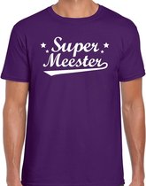 Super meester cadeau t-shirt paars heren L