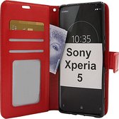 Bookcase Geschikt voor: Sony Xperia 5 - Rood - portemonee hoesje