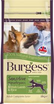 Burgess - Dog Sensitive Brits Lam / Rijst - Hondenvoer - 12.5 KG