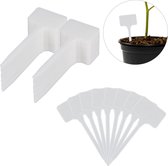 Relaxdays steeketiketten set - plantenbordjes - 100 stuks - planten labels - bordjes wit