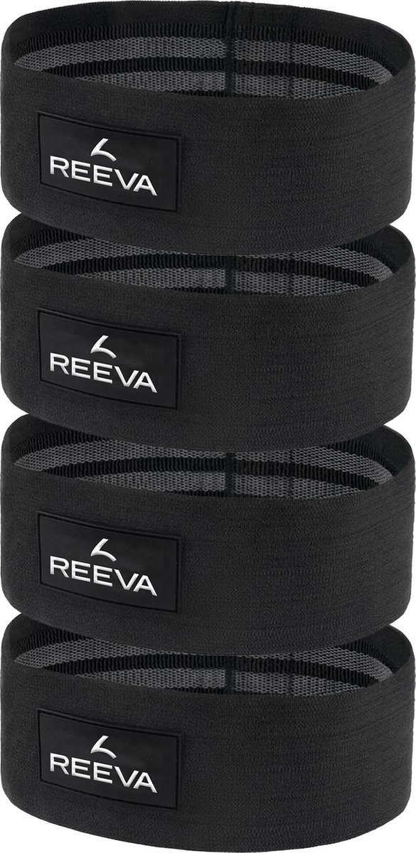 Reeva resistance band - weerstandsbanden - set van 4 banden met verschillen weerstanden - zwart