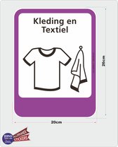 Kleding en textiel recycling pictogram sticker.