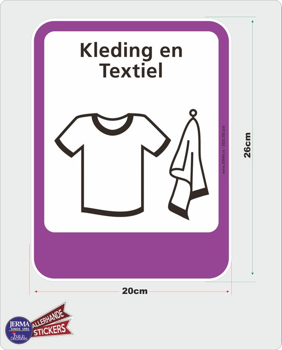 Telegraaf Sloppenwijk Mier Kleding en textiel recycling pictogram sticker. | bol.com