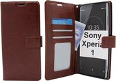 Bookcase Geschikt voor: Sony Xperia 1 - Bruin - portemonee hoesje