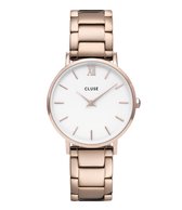 CLUSE Minuit Roségoudkleurig/Wit horloge  - Goudkleurig
