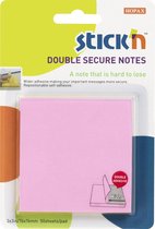 Stick'n sticky notes - Extra brede lijmlaag, 76x76mm, roze, 50 memoblaadjes