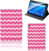 Lenovo Tab E10 Tablet Hoes Waves Pink