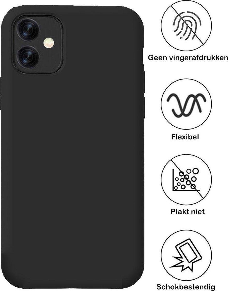 wanhoop atoom Zichzelf geschikt voor Apple iPhone 11 mat zwart siliconen hoesje / achterkant /  Back Cover TPU... | bol.com