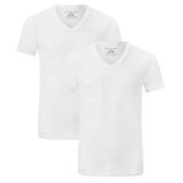 Bamboo Basics - Lot de 2 T-shirts en bambou pour homme à col en V Vinn - Coupe slim - Blanc - XXL
