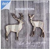 Joy! Crafts Woodsters - Houten hertjes 811520/0010 2 st - 48x37/59x42mm