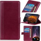 Samsung Galaxy A31 hoesje - Luxe wallet bookcase - Rood-paars - GSM Hoesje - Telefoonhoesje Geschikt Voor: Samsung Galaxy A31