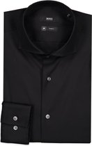 Hugo Boss  Overhemd Zwart Getailleerd - Maat UK17-EU43 - Heren - Never out of stock Collectie - Katoen;Polyamide;Elastaan