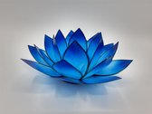 Lotus waxinelicht houder blauw