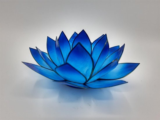 Lotus waxinelicht houder blauw | bol.com