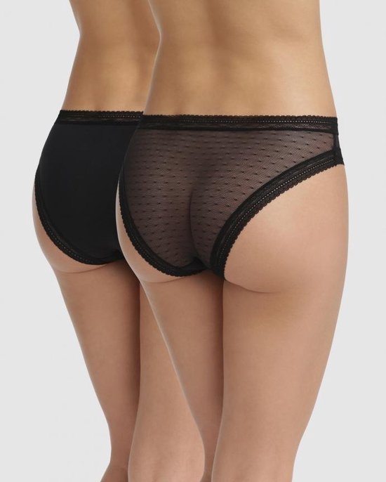 DIM Sexy Transparency Dames Slips - 2-Pack - Zwart Zwart - Maat 38/40 |  bol.com