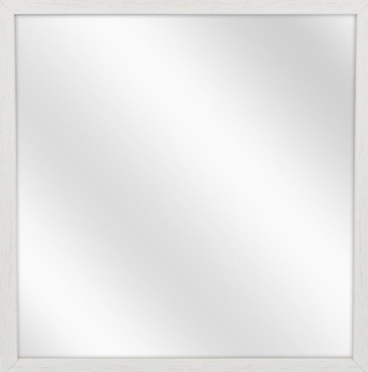 Spiegel met Vlakke Houten Lijst - Wit - 20x20 cm
