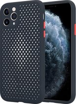 siliconen hoesje met gaatjes iPhone 11 Pro Max - zwart