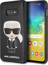 Zwart hoesje van Karl Lagerfeld - Backcover - Ikonik - Leer en TPU - Galaxy S10e - Full Body