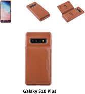UNIQ Accessory Galaxy S10 Plus Kunstleer Backcover hoesje - Bruin (S10 Plus)
