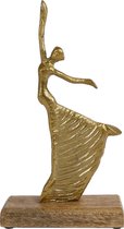 Sculptuur "Dancing lady" L champagne aluminium 17x6x30cm