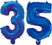 Folieballon 35 jaar blauw 41cm