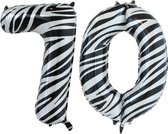 Folieballon 70 jaar zebra 86cm