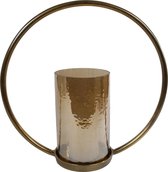 Windlicht rond "Circle" L goud aluminium 45x15x45c