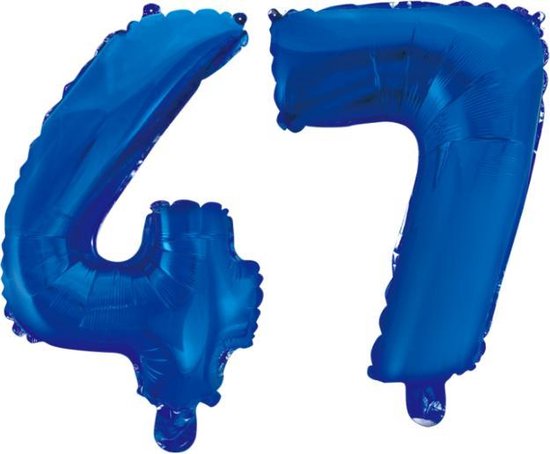 Folieballon 47 jaar blauw 41cm