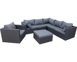 Lambertsbaai loungeset + fauteuil - Flat black | bol.com